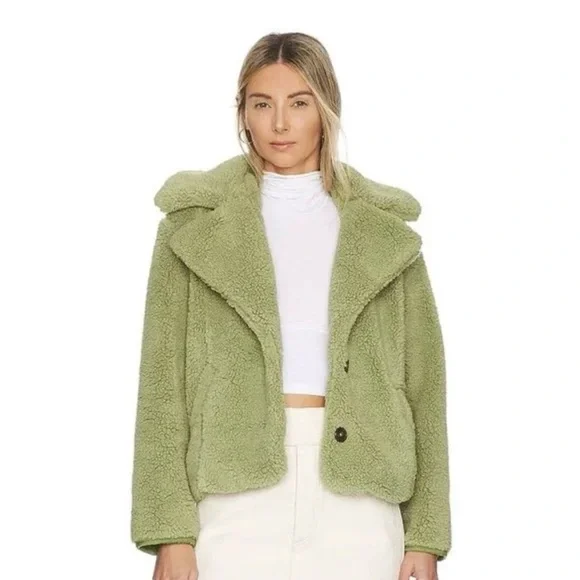 NWT Free People Oversized Green Jacket - Retail $198 - Super Soft & Warm - Picture 8 of 13